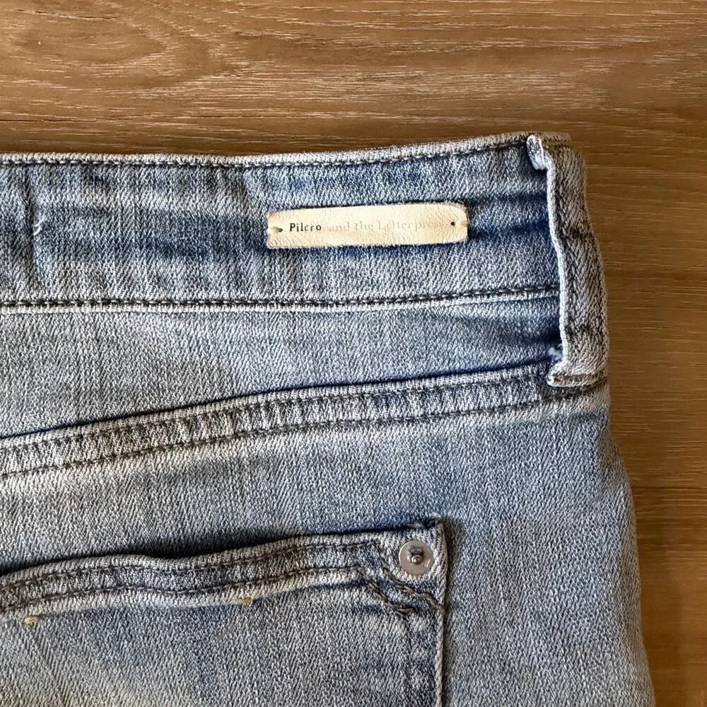 Pilcro Anthropologie Letterpress Slim Boyfriend Denim Jean Shorts Sz 31 Mid Rise - Picture 9 of 9